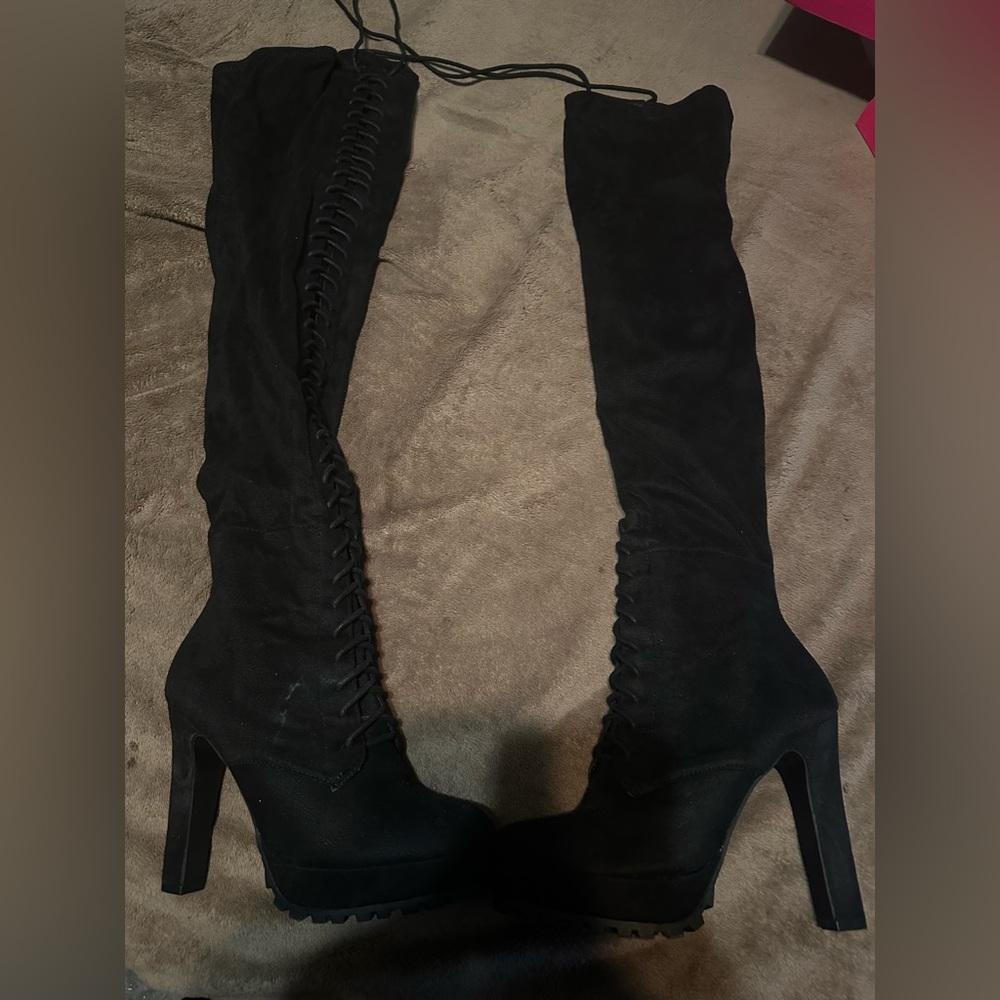 Thigh high heel boots